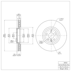 Jaguar XE Brake Rotor (1) - Front - R1 Concepts - Plain - `17-`20